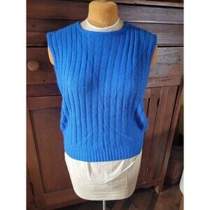 Vintage Fedora  WPL 11403 Woman's Sweater LG Silk Angora Nylon Blue